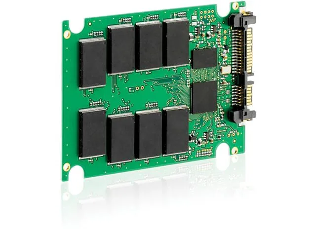 Silver 3.5 inch enterprise SSD with hot-swap carrier and label showing 100GB capacity
