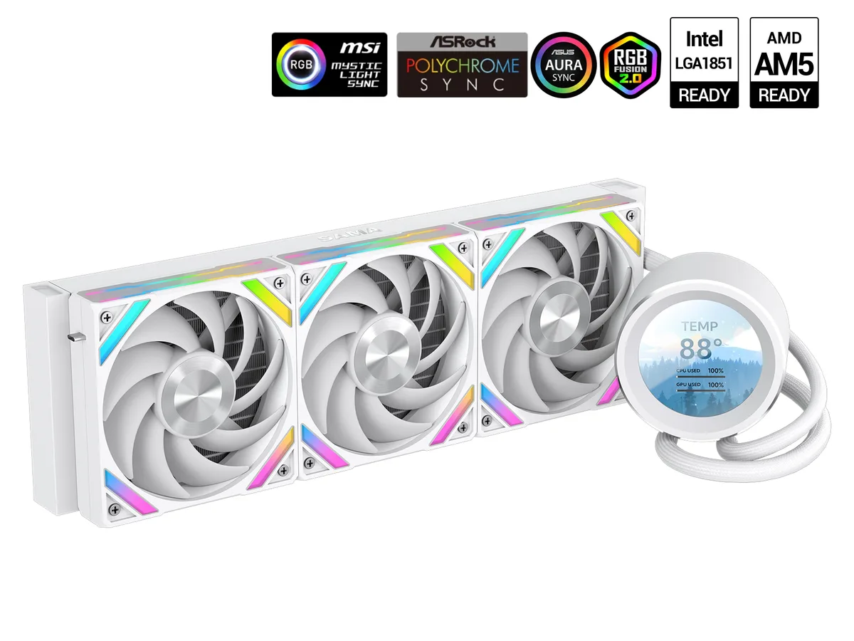 SAMA SAMA Q60-White 360 mm liquid cooler with 2.8" LCD — photo du produit