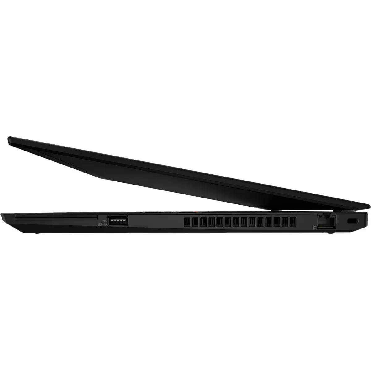 Black 15.6 inch Lenovo ThinkPad T15 laptop closed view