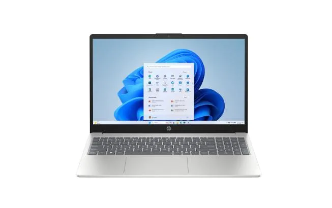 Silver 15.6 inch touchscreen laptop closed lid