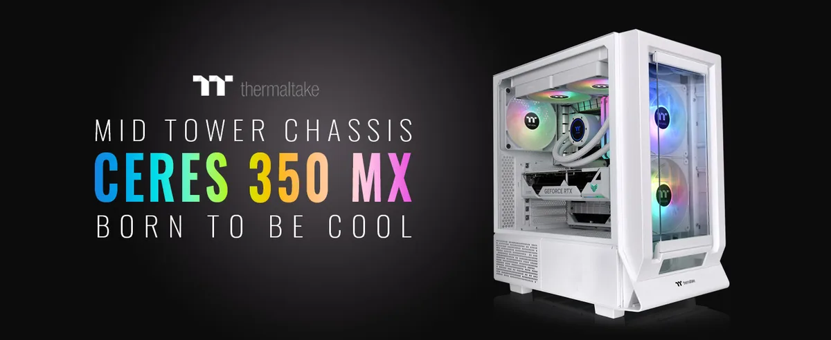 Thermaltake Thermaltake Ceres 350 MX Snow PC case CA-1Z3-00M6WN-00 — 商品照片