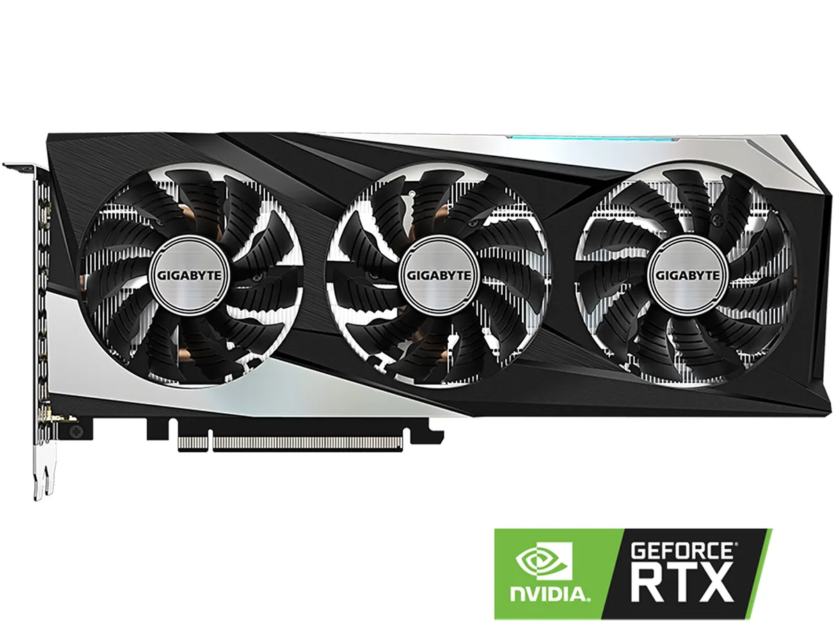 GIGABYTE RTX 3060 Ti Gaming OC graphics card with triple-fan WINDFORCE cooler and metal backplate