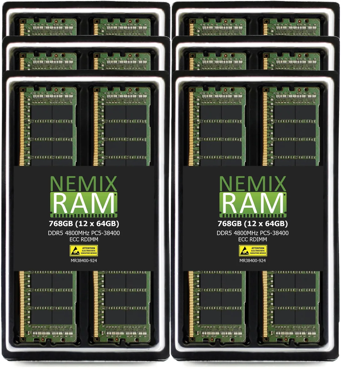 NEMIX RAM NEMIX RAM 384GB 12x32GB DDR5 4800 CL40 1.1V 288-Pin ECC RDIMM Server RAM — product photo