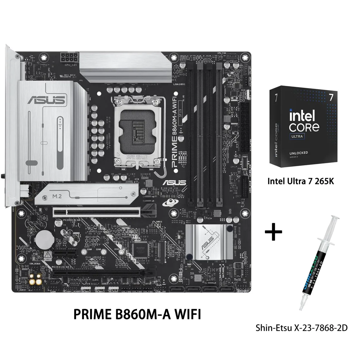 ASUS ASUS PRIME B860M-A WIFI-CSM Intel Motherboard & Ultra 7 265K Combo — photo du produit