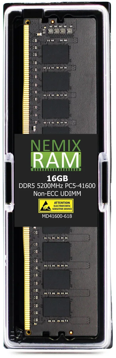 Green circuit board DDR5 memory module with black chips no heat spreader