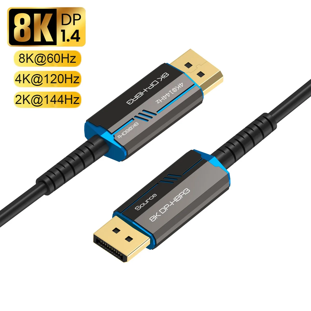 ESTONE ESTONE TJ-A077 DisplayPort 1.4 fiber cable 16ft 32.4Gbps 8K@60Hz 4K@144Hz — fotografia produktu