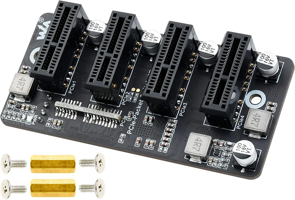 WaveShare WaveShare 4-CH PCIe Gen 2 x1 Expander ASM1184 — produkto nuotrauka