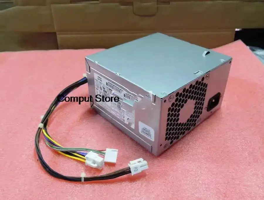 Rectangular silver ATX power supply unit with 6-pin connector visible