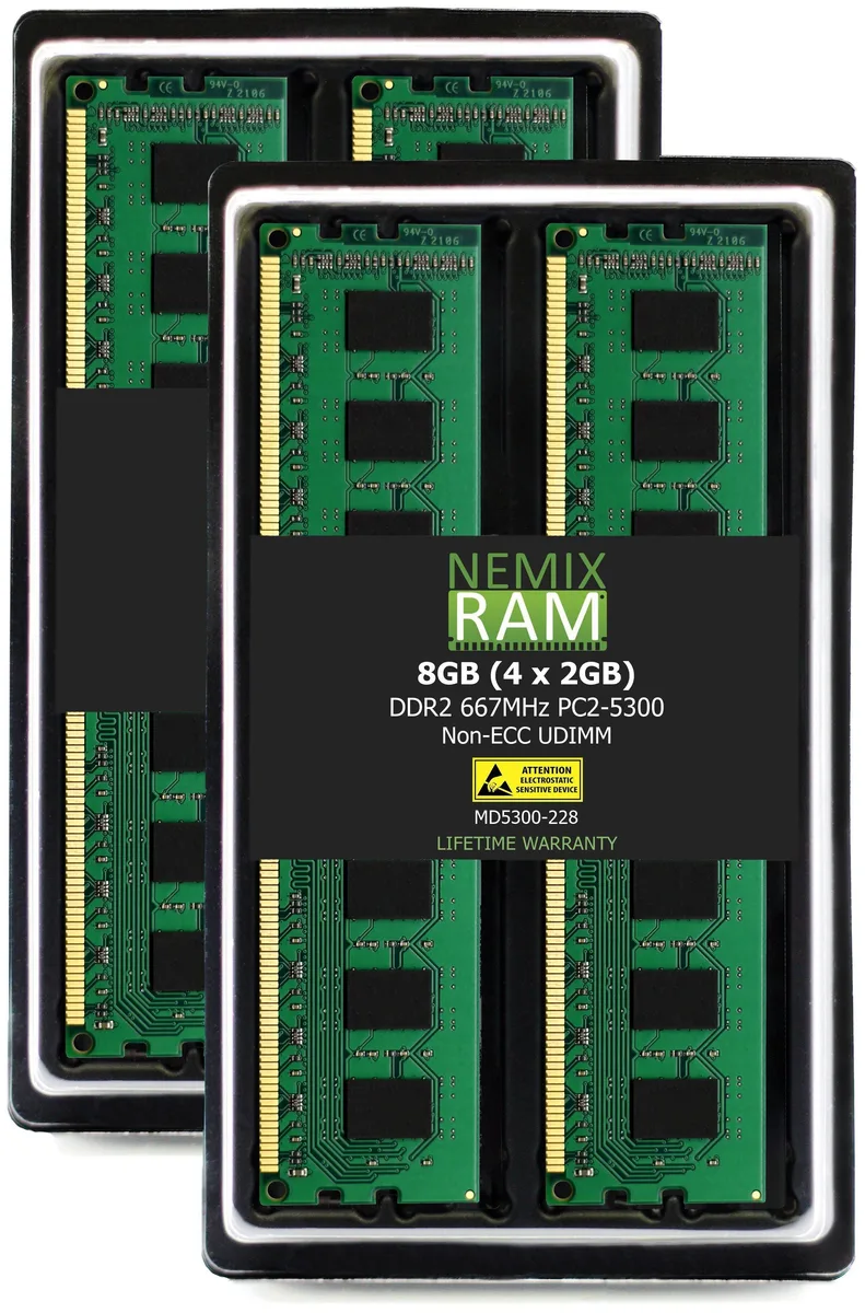 NEMIX RAM NEMIX RAM 8GB (4x2GB) DDR2 667 PC2-5300 desktop RAM — product photo