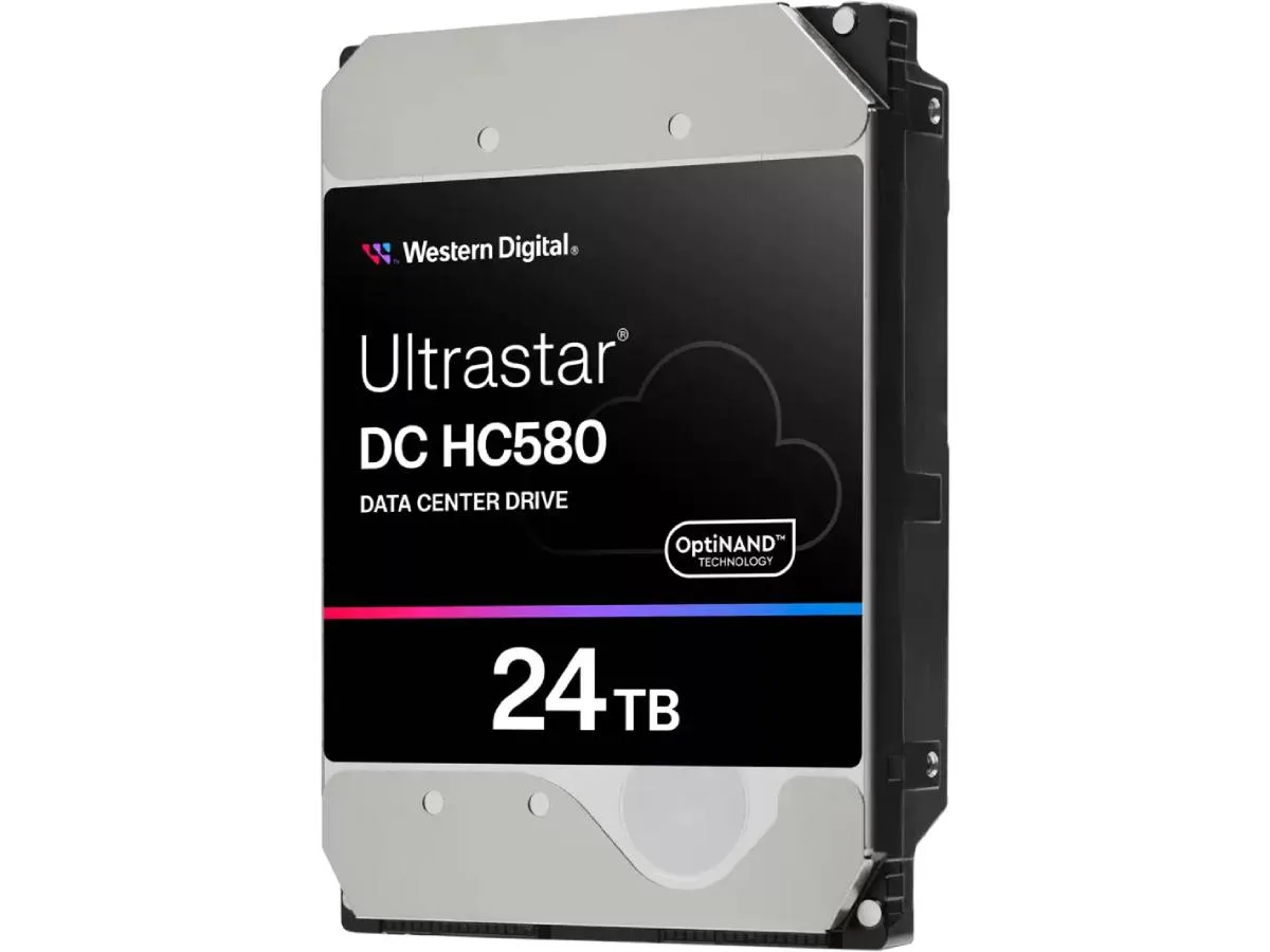 Silver 3.5 inch internal hard drive with black label