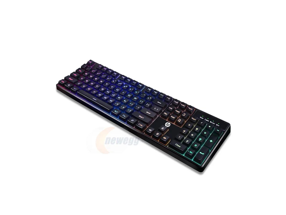 Black wired gaming keyboard with 104 keys Spanish layout and 7-color backlighting