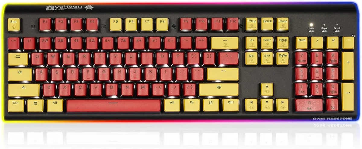usbroway usbroway GK735 Full-Size Mechanical Gaming Keyboard Kailh BOX White Switches Aluminium RGB Side Lighting — zdjęcie produktu