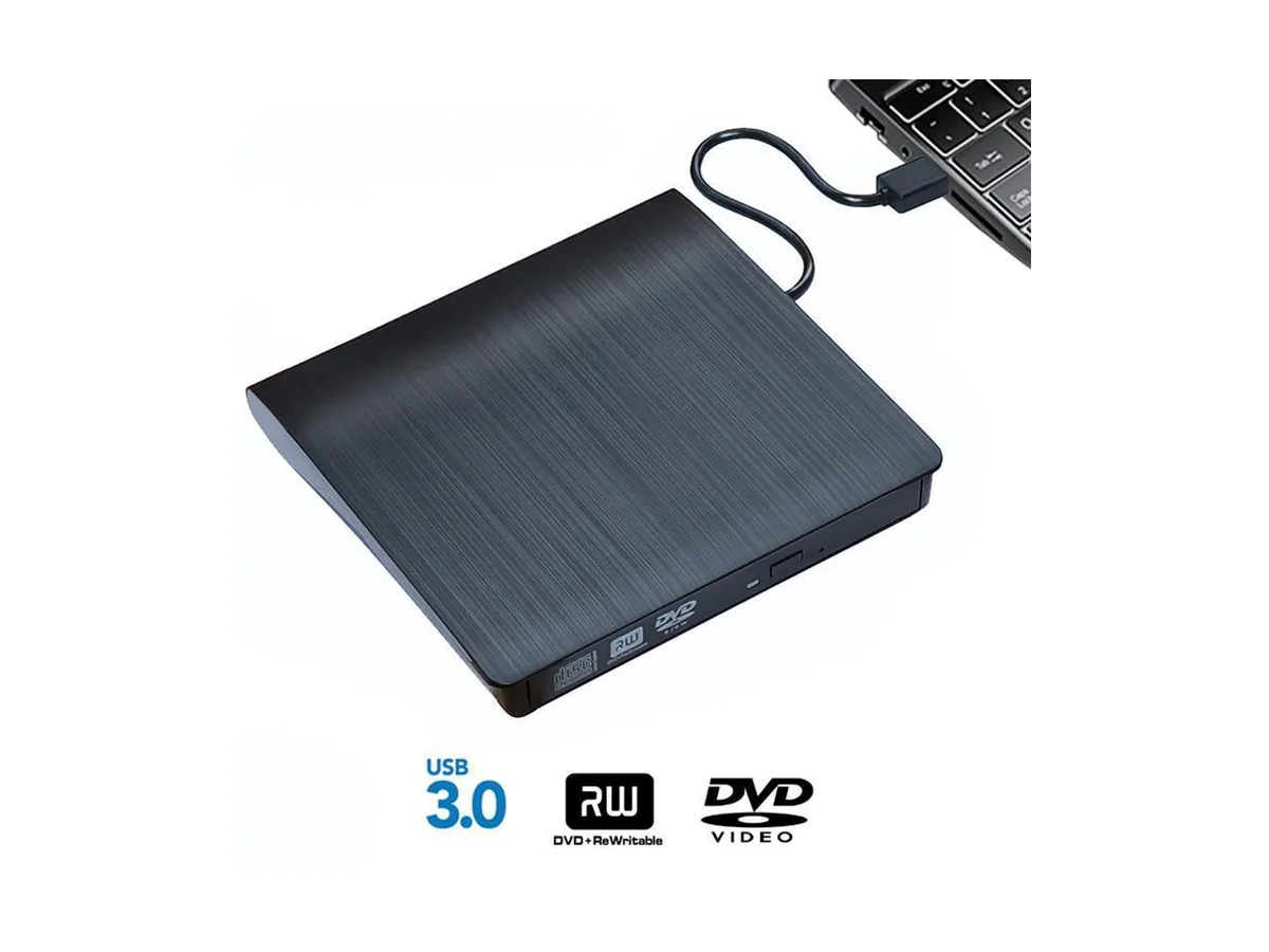 BUCIER BUCIER External CD DVD USB 3.0 Slim Black 138x135x19mm 400g — fotografie produktu