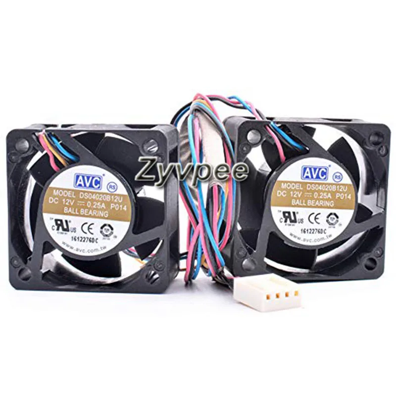 Zyvpee Zyvpee DS04020B12U P0174 40mm 12V 0.25A ball-bearing case fan 2-pack — 제품 사진