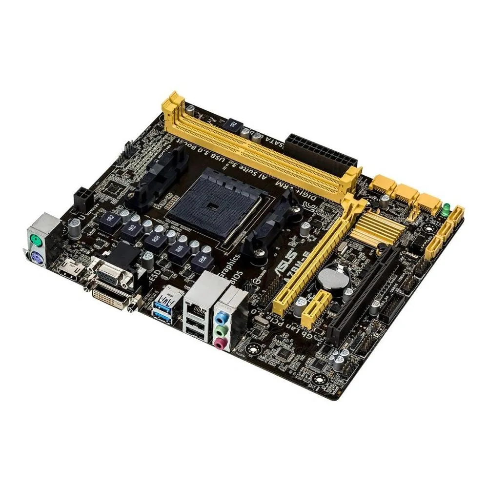 Green Micro ATX motherboard with silver CPU socket and black DDR3 slots