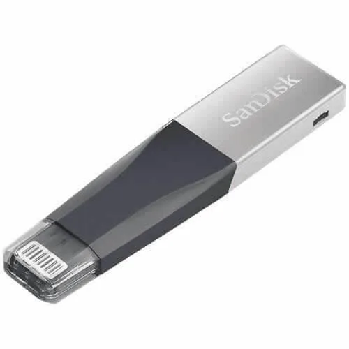 SanDisk SanDisk SDIX40N-128G iXpand Mini 128GB USB 3.0 Flash Drive Silver/Black — produkto nuotrauka