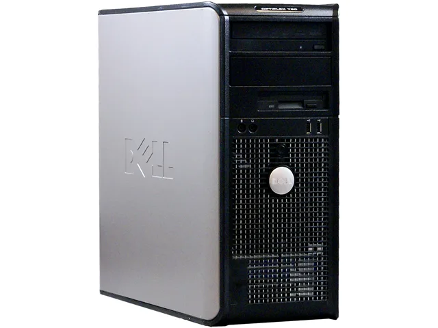 Black and silver Dell OptiPlex 760 desktop tower