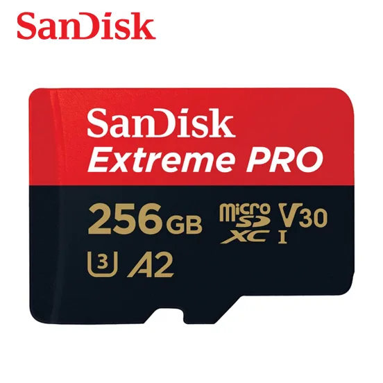 SanDisk SanDisk Extreme PRO microSDXC 256GB 170MB/s 90MB/s V30 A2 U3 Class 10 memory card — 제품 사진