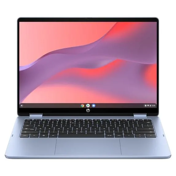 Sky Blue convertible laptop with 14 inch touchscreen display, 360 degree hinge