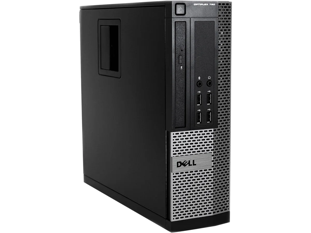 Small black slim desktop tower with DVD drive slot