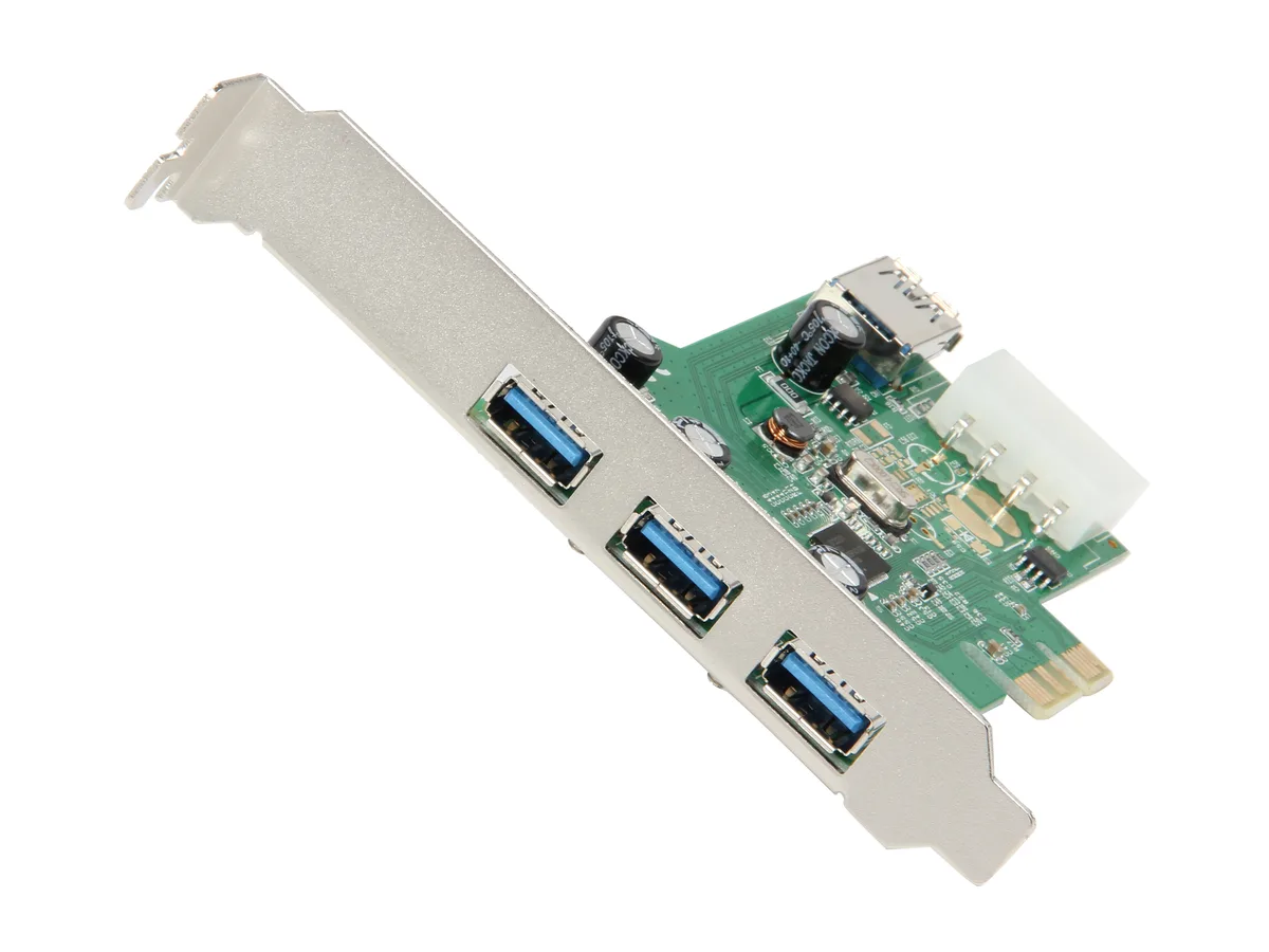 Syba Syba SD-PEX20137 3+1 port USB 3.0 PCI-e 2.0 x1 expansion card — produktfoto