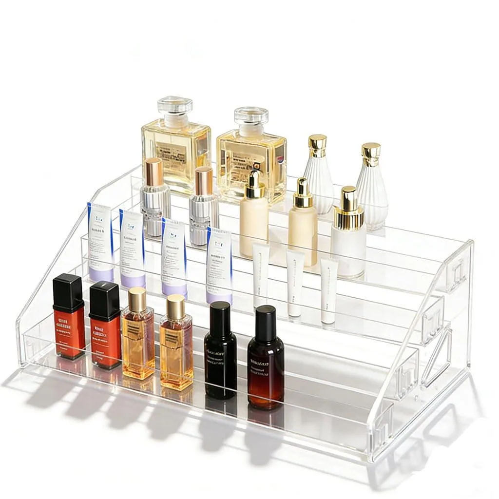  Knape &amp; Vogt 89WH10618 Acrylic Decorative Shelving 12 x 6.7 x 4.33 in 4 Tier — fotografia produktu