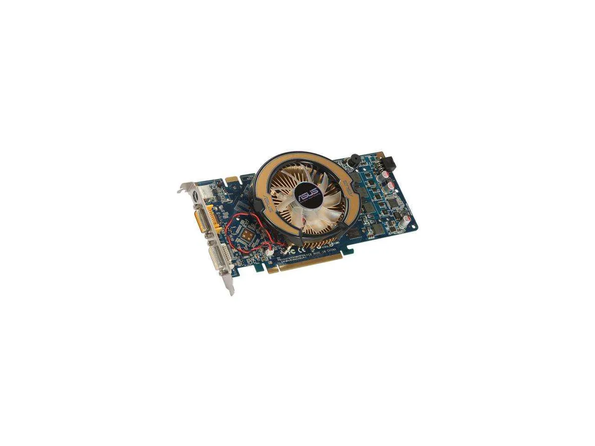 ASUS GeForce 9600 GSO graphics card, PCI Express 2.0 x16, dual DVI ports, metal bracket