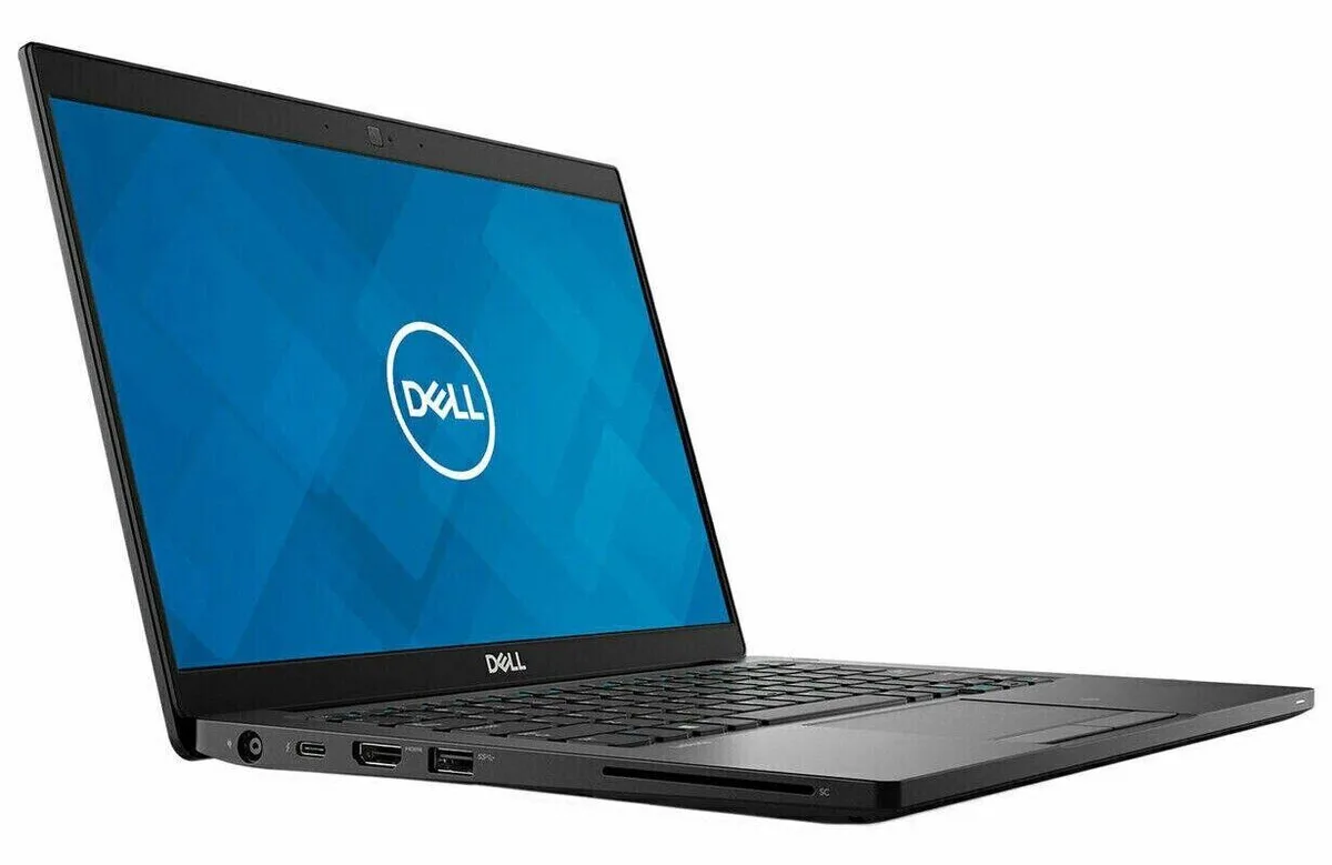 Black Dell Latitude 7390 laptop, 13.3 inch non-touch screen, compact business design