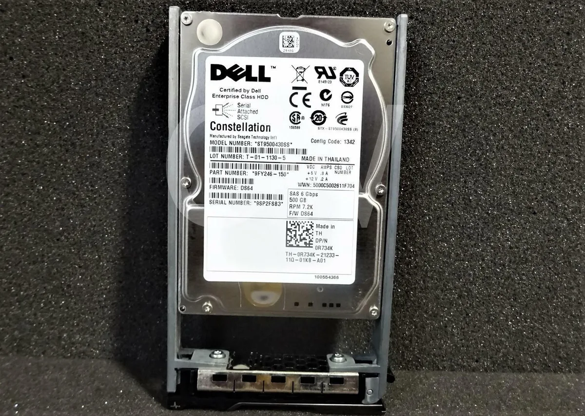 DELL DELL R734K 500GB 7.2K 6G 16MB 2.5in SAS internal hard drive ST9500430SS — 제품 사진