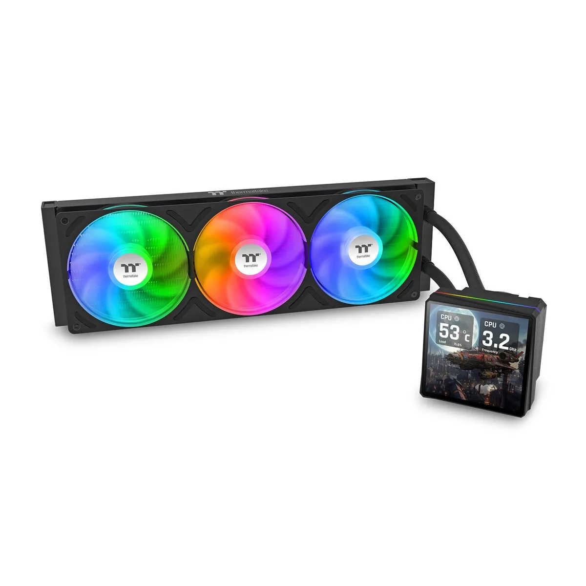 Thermaltake Thermaltake CL-W474-PL12SW-A 360mm liquid cooler with 3.95" LCD — photo du produit