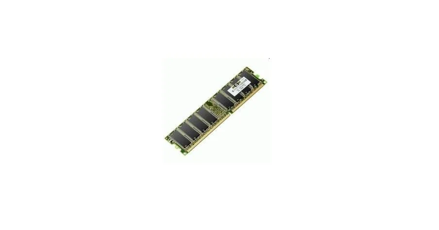 Green HP 512MB DDR SDRAM 184-pin DIMM module with black chips