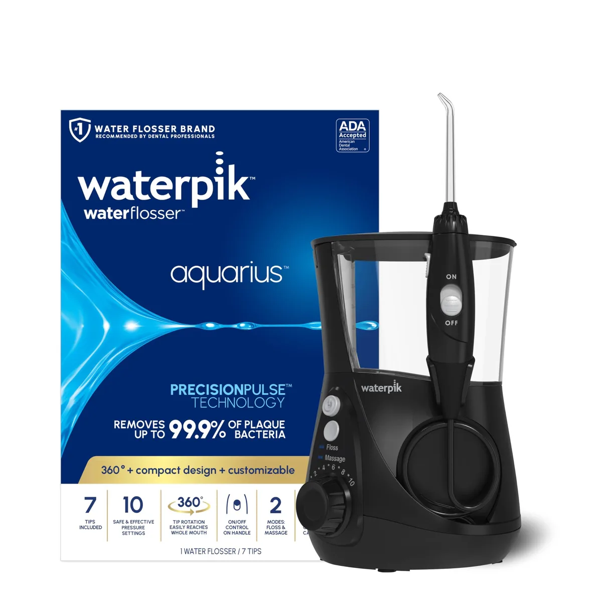  Waterpik Aquarius Water Flosser WP-662 White 10 Settings 7 Tips ADA Accepted — foto del prodotto
