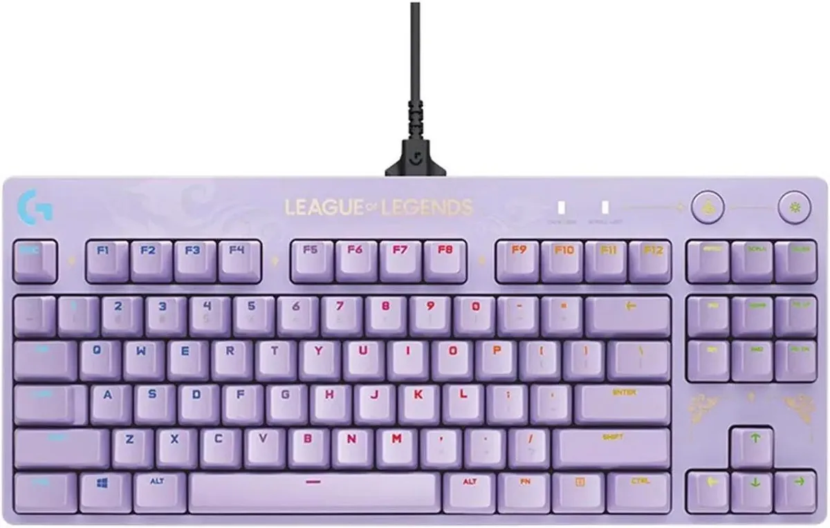 Logitech Logitech G PRO LOL Edition Wired Mechanical Gaming Keyboard GX Brown 87 Keys Purple — 商品写真