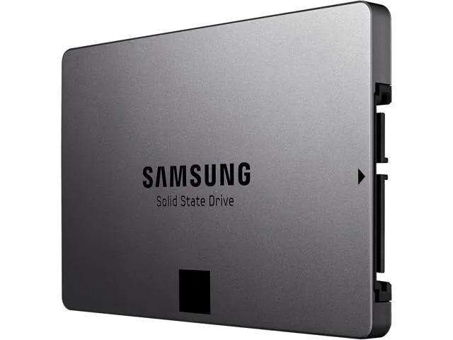 Rectangular 2.5 inch silver metal drive with label showing model MZ-7TE120BW and 120GB capacity