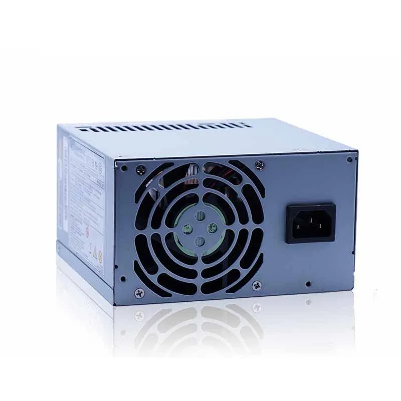 Rectangular ATX power supply unit with matte black finish and 6+2 pin connector visible