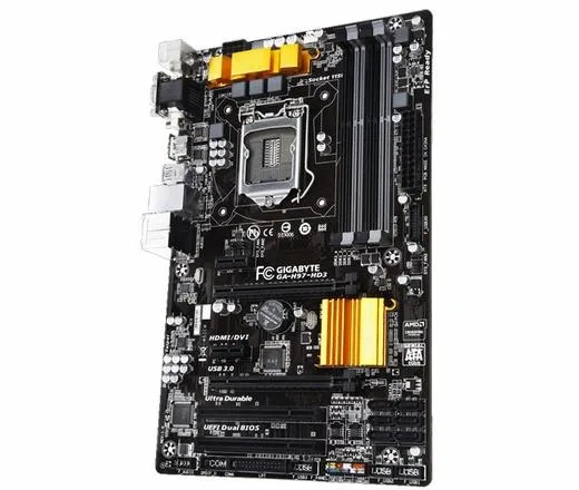A rectangular ATX motherboard in matte black with silver heatsinks and blue PCB accents