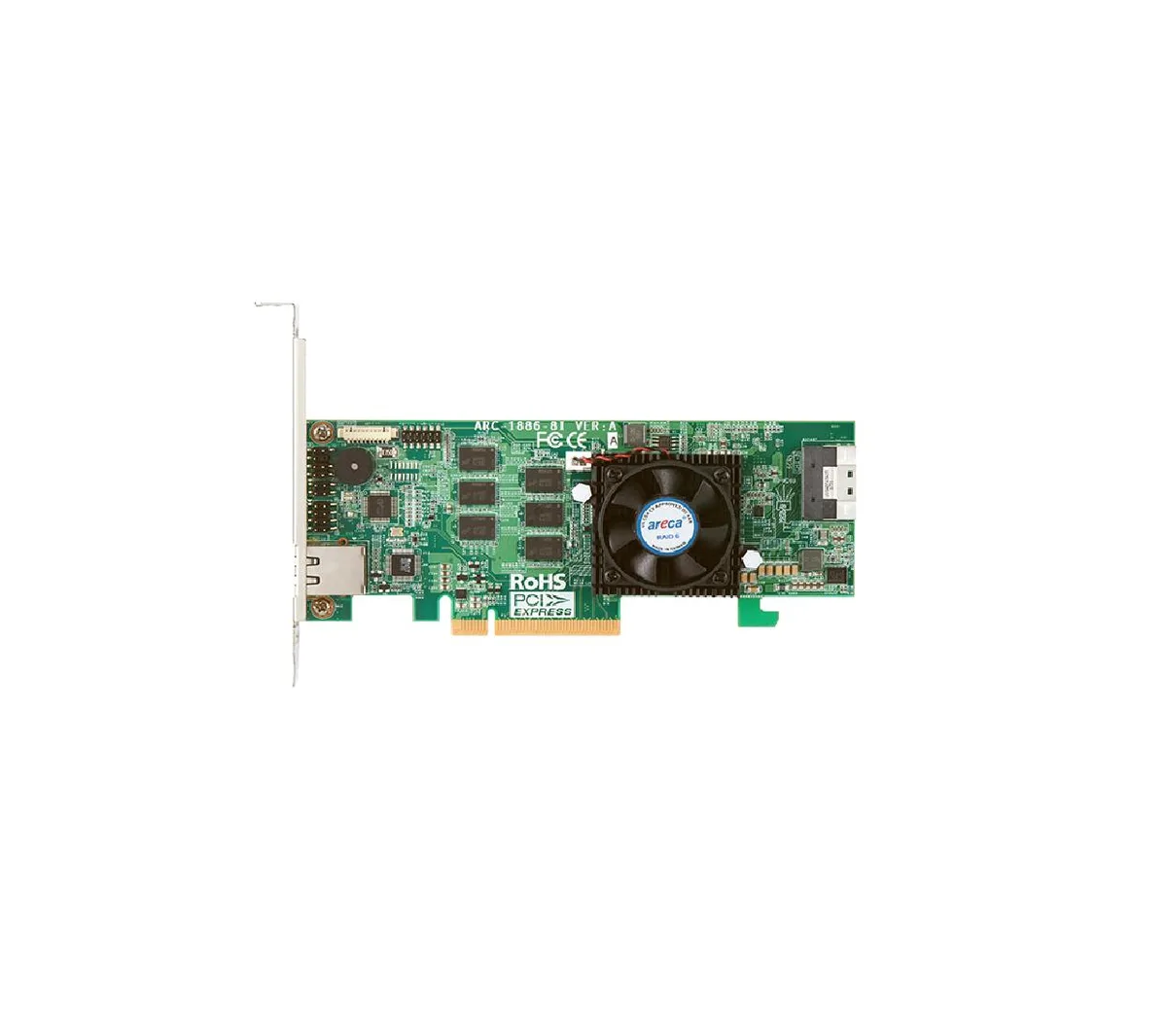 Areca Technology Corp. Areca Technology Corp. ARC-1886-8I 8-port PCIe 4.0 Tri-Mode RAID controller 8GB DDR4-2666 — foto del prodotto