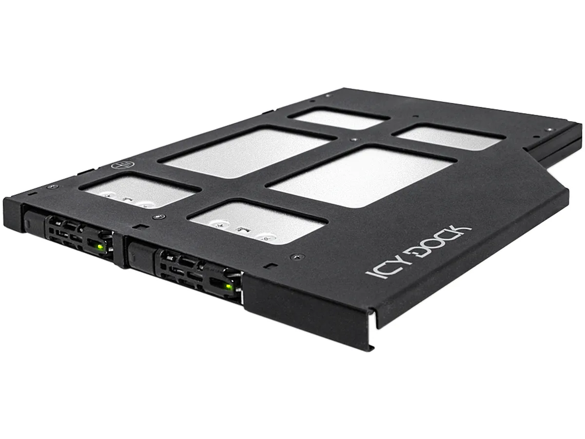 ICY DOCK ICY DOCK MB852M2PO-B 2× M.2 NVMe SSD enclosure 9.5mm ODD bay ssd accessory — صورة المنتج