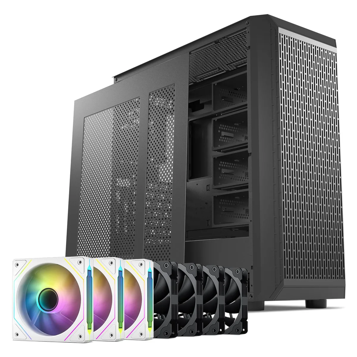 DARKROCK DARKROCK Classico Storage Master ATX Mid Tower PC Case 10×3.5" Black — photo du produit