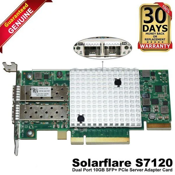 DELL DELL Solarflare S7120 4C7RT Dual Port 10GbE SFP+ PCIe 3.0 x8 network card — صورة المنتج