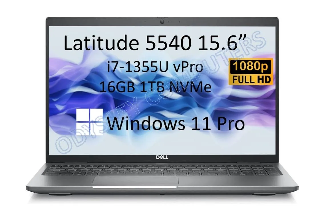 DELL DELL Latitude 5540 laptop 15.6" 1080p i7-1355U vPro 16GB 1TB NVMe Win 11 Pro Gray Grade B — fotografie produktu