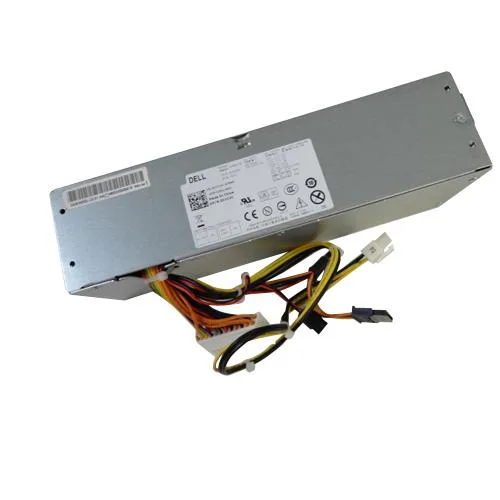 Dell Optiplex SFF power supply unit, grey metal box with fan grille and cable bundle