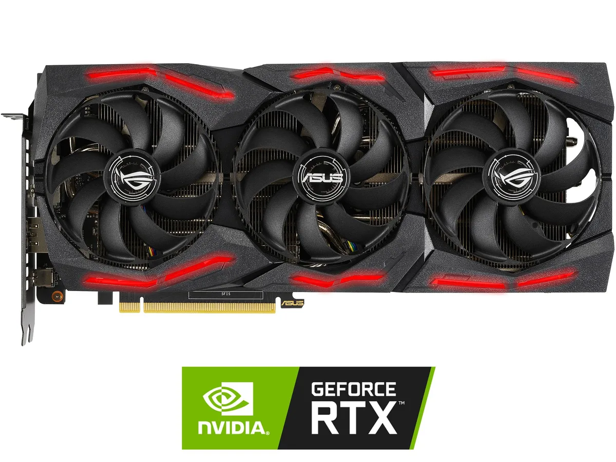 ASUS ROG Strix RTX 2060 Super triple-fan graphics card in dark gunmetal finish