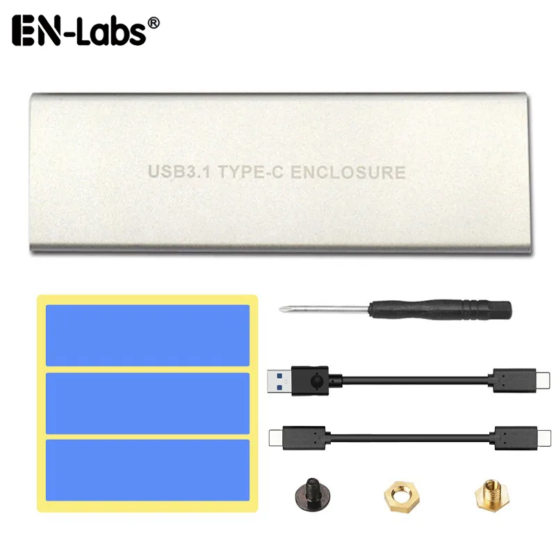 EN-Labs EN-Labs UC10GNVMESL NVMe USB 3.1 10Gbps M.2 Enclosure Silver — produktbild