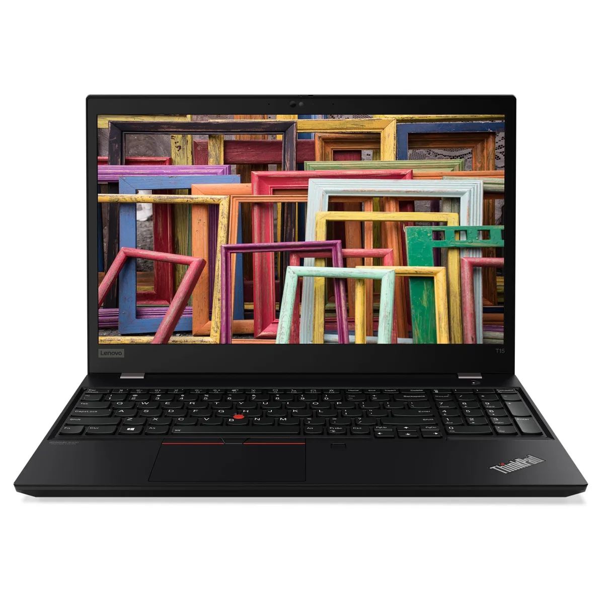 Black 15.6 inch touchscreen laptop with matte finish