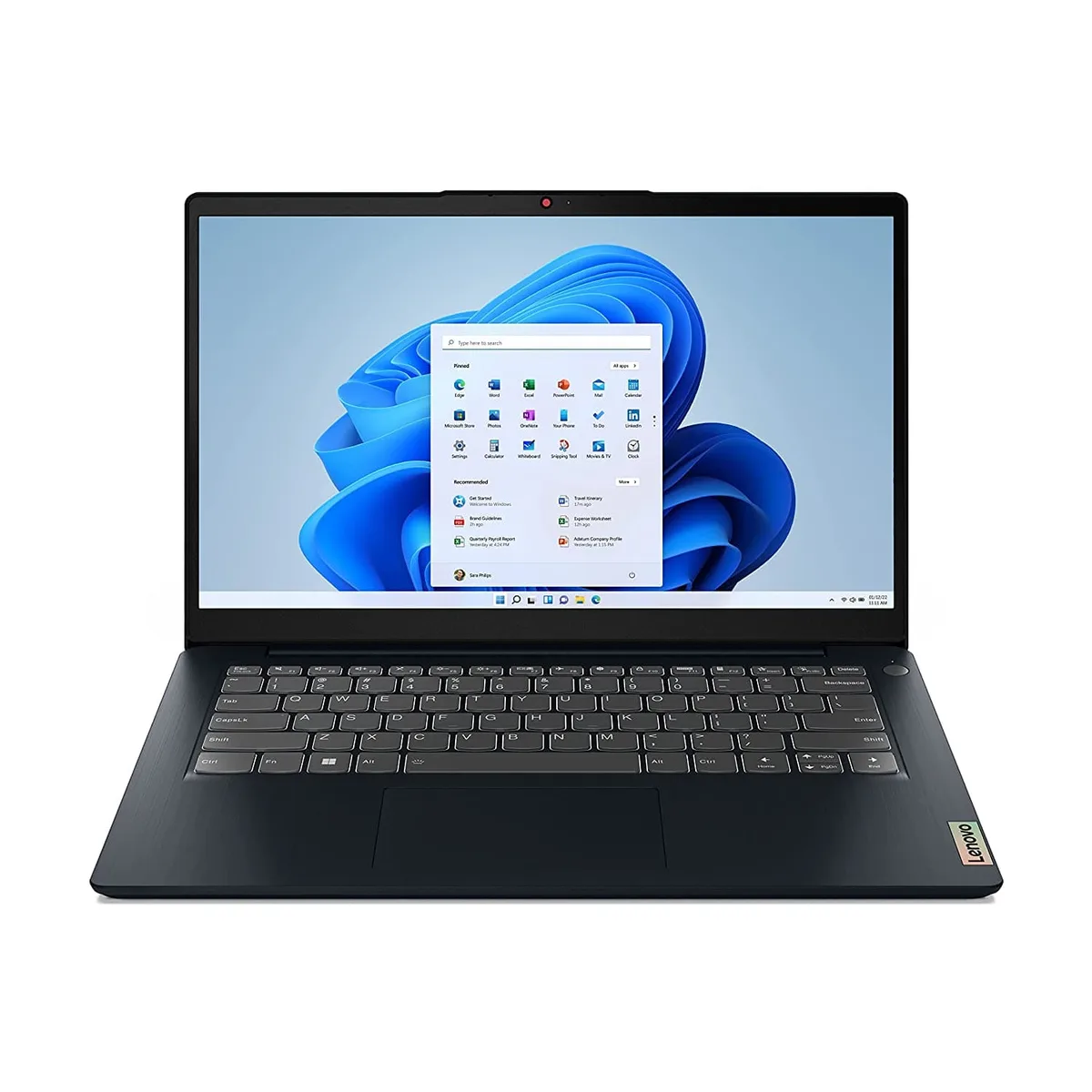 Silver 14 inch laptop closed showing slim profile and narrow bezels