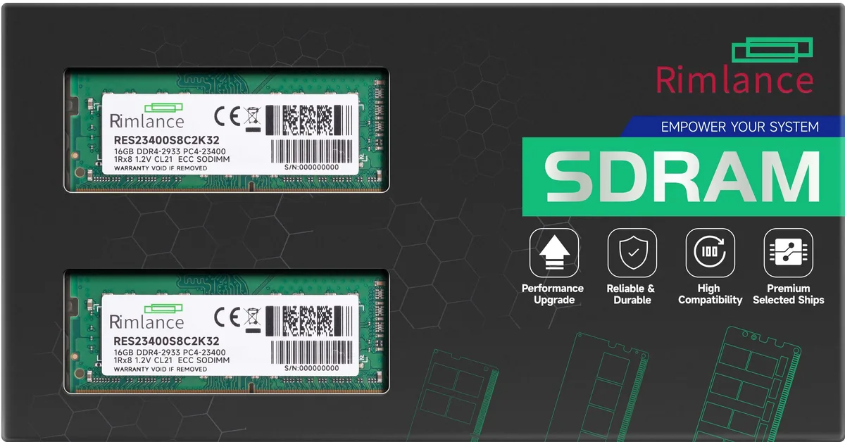 Two green DDR4 SODIMM modules with black chips and gold contacts