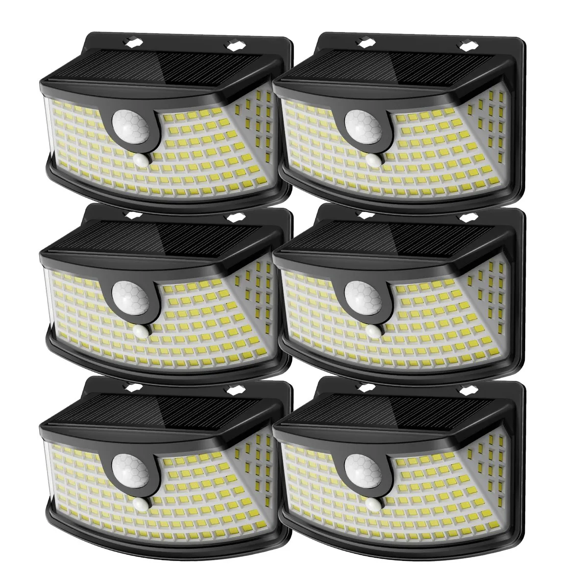  Aootek AK06 Solar Motion Sensor Landscape Lighting 120 LEDs 270° IP65 Black Daylight White 6-Pack — termékfotó