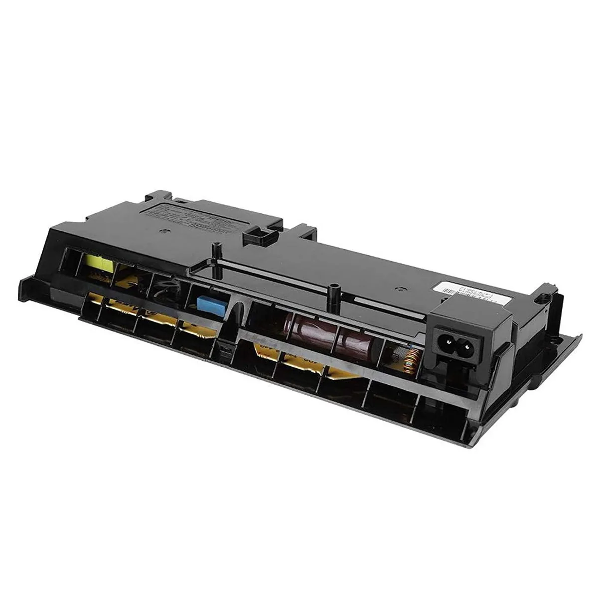 Black rectangular ABS power supply unit, sealed case, compact form factor, approx 483g