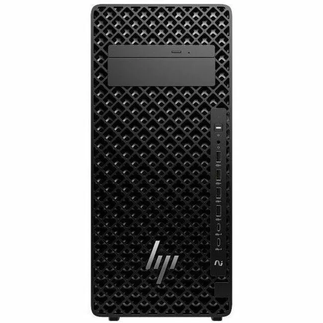 HP Z2 Tower G1i workstation, silver tower chassis, front panel with power button and ports